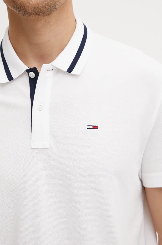 Бавовняне поло Tommy Jeans білий DM0DM20443