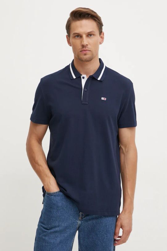 Odjeća Pamučna polo majica Tommy Jeans DM0DM20443 mornarsko plava