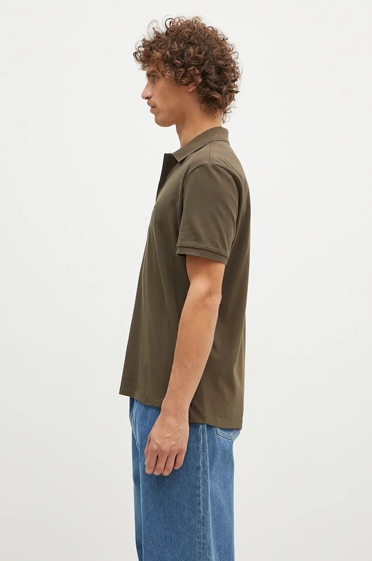 Polo tričko C.P. Company Stretch Piquet Logo Polo 17CMPL065A005263W zelená AW24