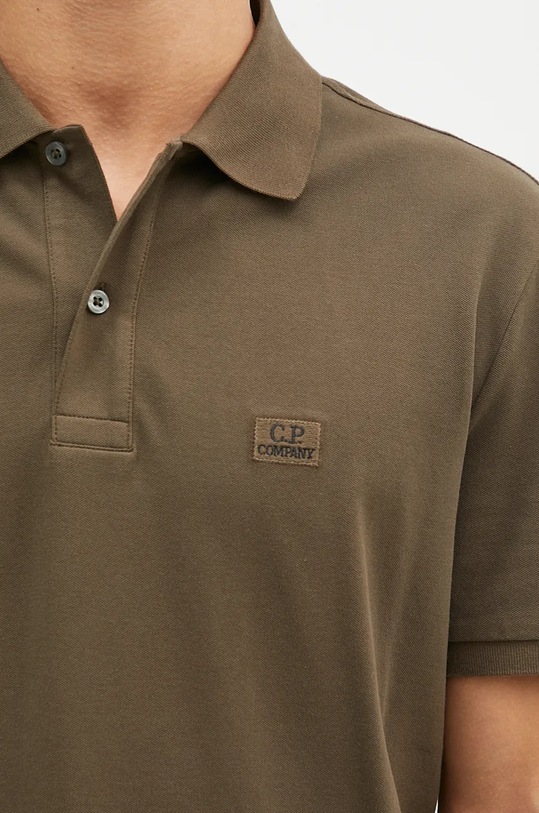 Polo tričko C.P. Company Stretch Piquet Logo Polo zelená 17CMPL065A005263W