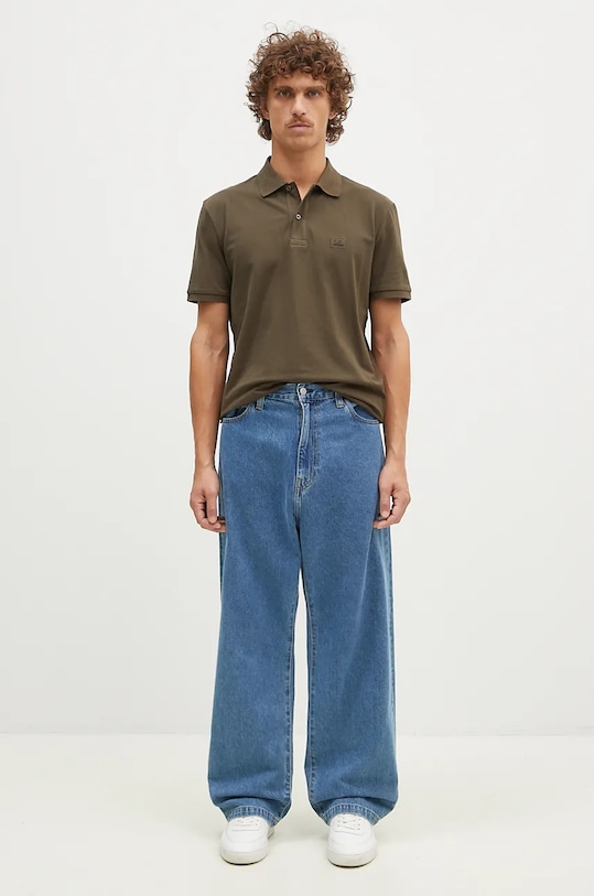 C.P. Company polo shirt Stretch Piquet Logo Polo 17CMPL065A005263W green
