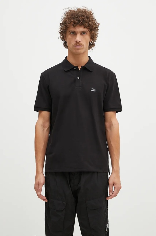 C.P. Company polo shirt Stretch Piquet Logo Polo with elastane black 17CMPL065A005263W