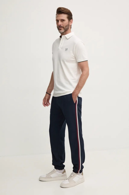 Hackett London polo de bumbac HM563354 alb AW24