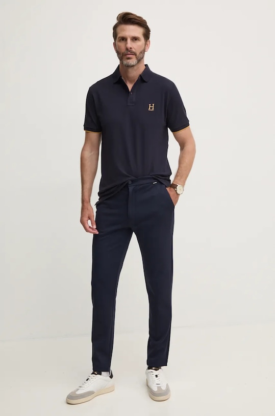 Hackett London polo de bumbac HM563354 bleumarin AW24
