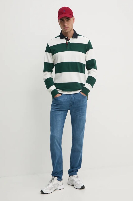 Хлопковый лонгслив Hackett London HM570830 зелёный AW24