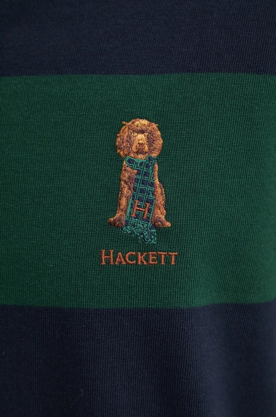 Βαμβακερή μπλούζα με μακριά μανίκια Hackett London HM570832 σκούρο μπλε