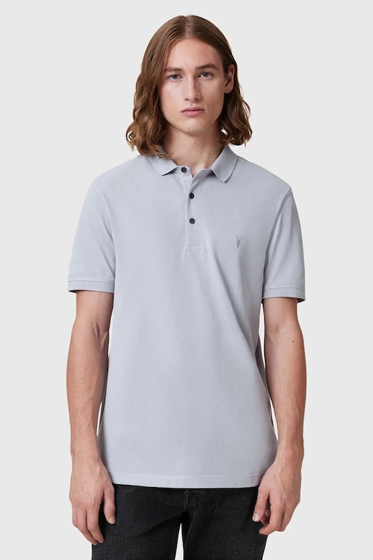 Îmbrăcăminte AllSaints polo de bumbac REFORM M075PB albastru
