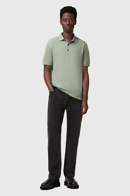 AllSaints polo bawełniane REFORM zielony M075PB