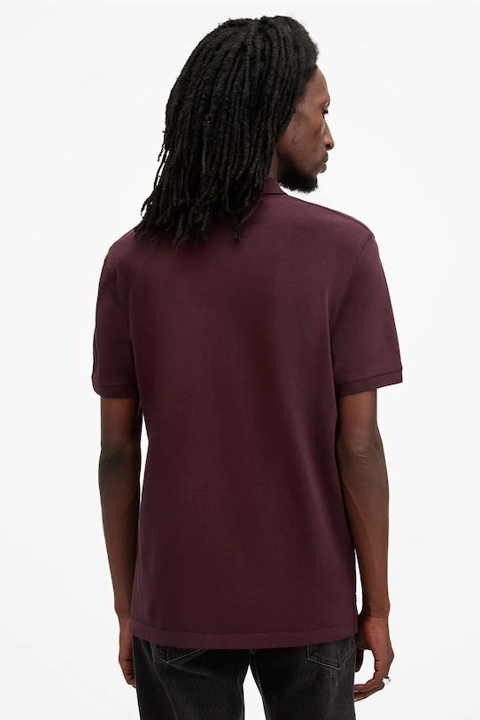 Odzież AllSaints polo bawełniane REFORM M075PB bordowy