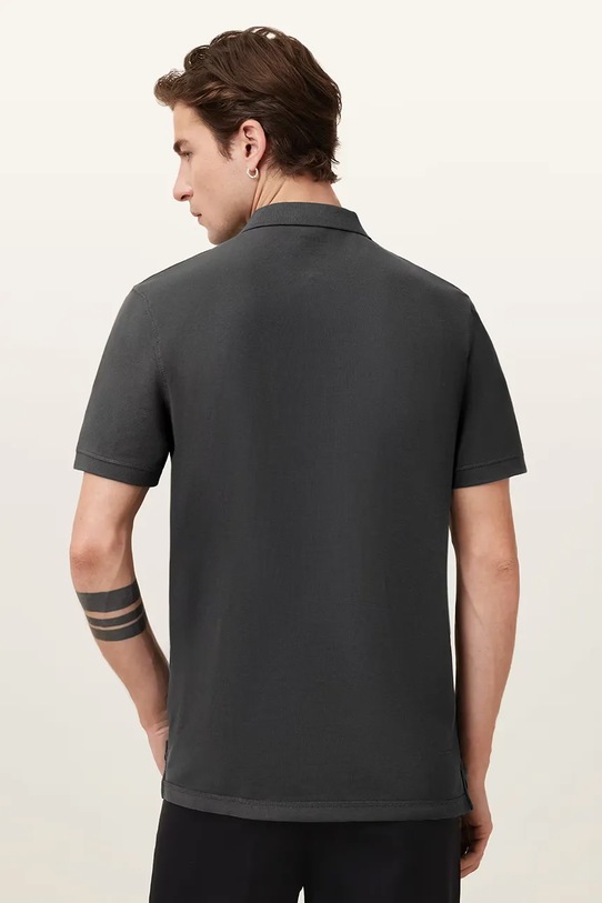 AllSaints polo męskie bawełniane M075PB szary AA00