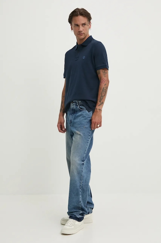 Timberland polo de bumbac TB0A6VDP4331 bleumarin AW24