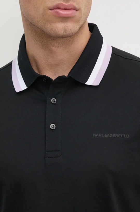 Bavlněné polo tričko Karl Lagerfeld 542200.745003 černá