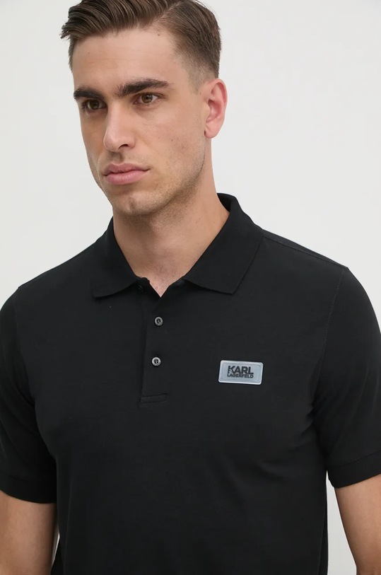 Karl Lagerfeld tricou polo negru 542221.745021