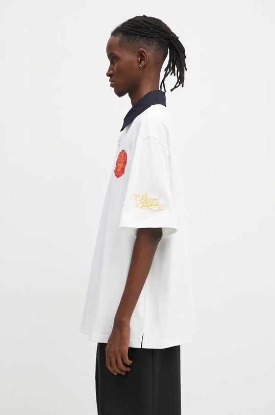 Бавовняне поло Billionaire Boys Club College Polo Shirt B24355 білий AW24