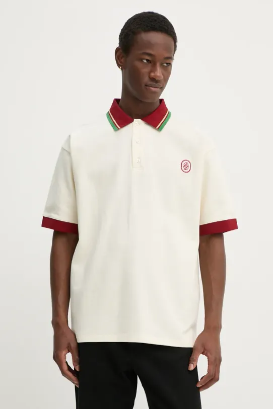 Бавовняне поло Drôle de Monsieur Le Polo D Miroir бавовна бежевий E.PL138.CO162.CM