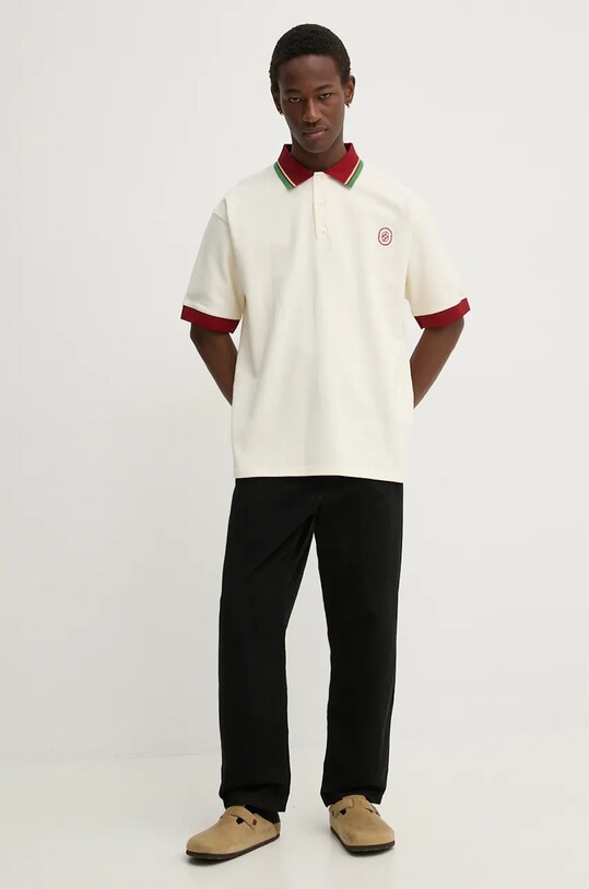 Drôle de Monsieur polo de bumbac Le Polo D Miroir E.PL138.CO162.CM bej AW24