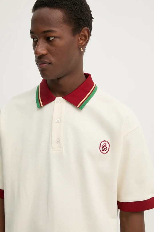 Бавовняне поло Drôle de Monsieur Le Polo D Miroir бежевий E.PL138.CO162.CM