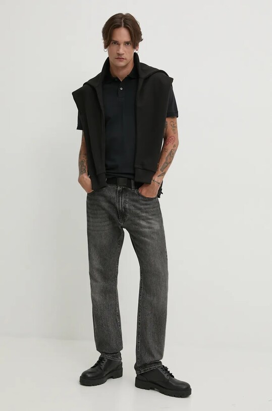 Abercrombie & Fitch polo de bumbac KI124.4374.900 negru AW24