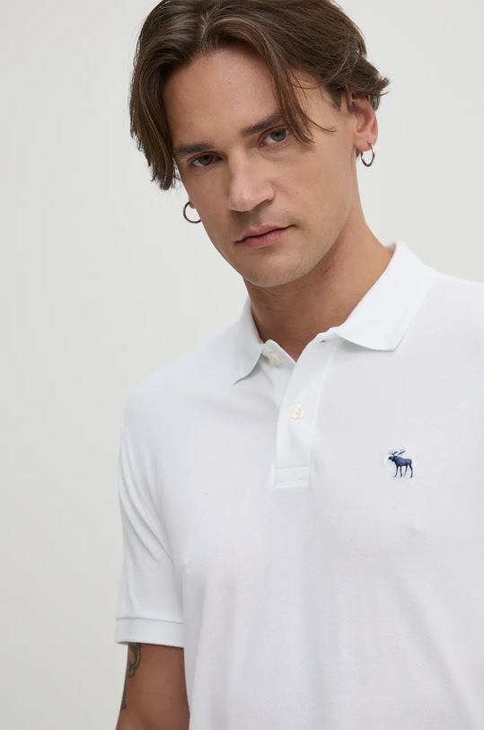 Bavlněné polo tričko Abercrombie & Fitch bílá KI124.4386.100