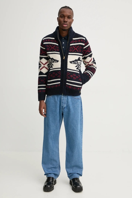 Abercrombie & Fitch longsleeve KI124.4549.200 granatowy AW24