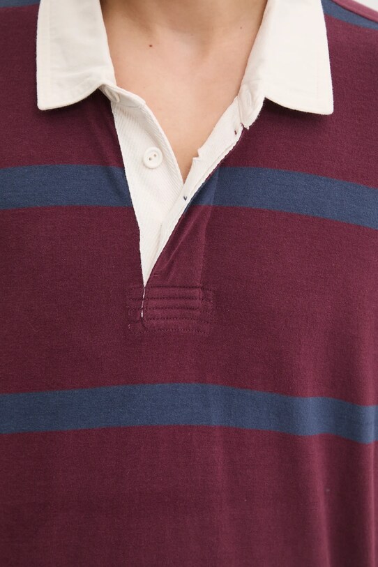 Abercrombie & Fitch longsleeve din bumbac KI124.4623.508 burgundia