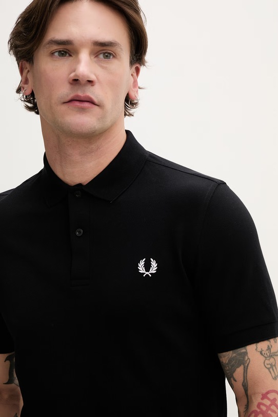 Fred Perry polo bawełniane Plain Fred Perry Shirt czarny M6000.350