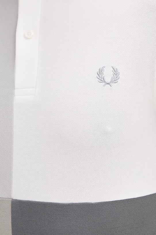 Fred Perry polo bawełniane Beams Grid Design Shirt SM7187.100 szary