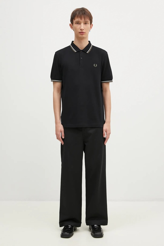 Fred Perry cotton polo shirt The Twin Tipped Shirt black M3600.W54