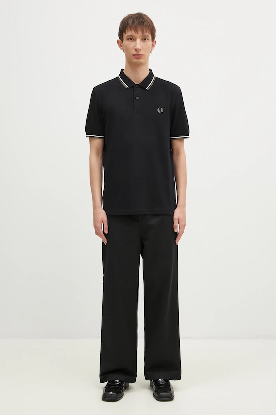 Fred Perry cotton polo shirt The Twin Tipped Shirt black M3600.W54