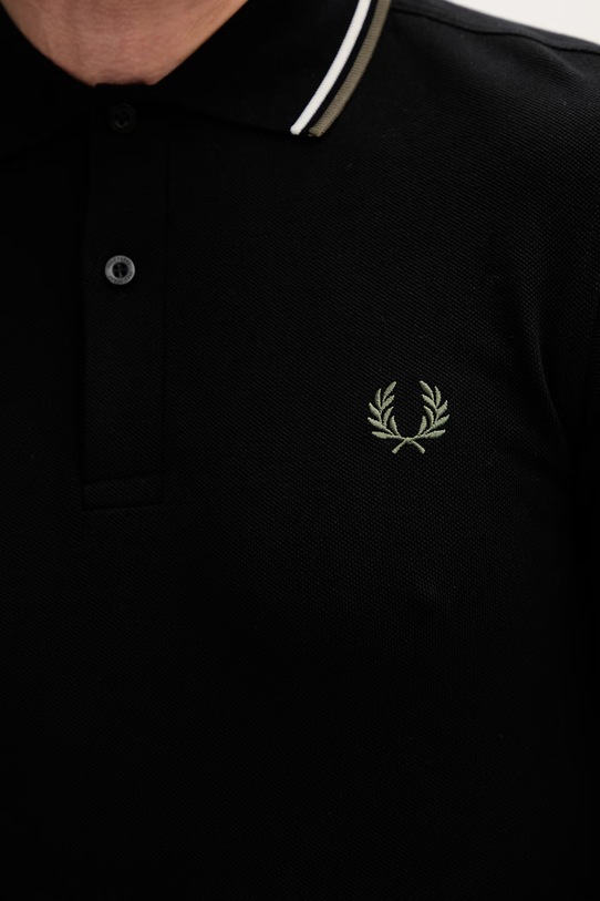 Fred Perry polo bawełniane The Twin Tipped Shirt M3600.W54 czarny