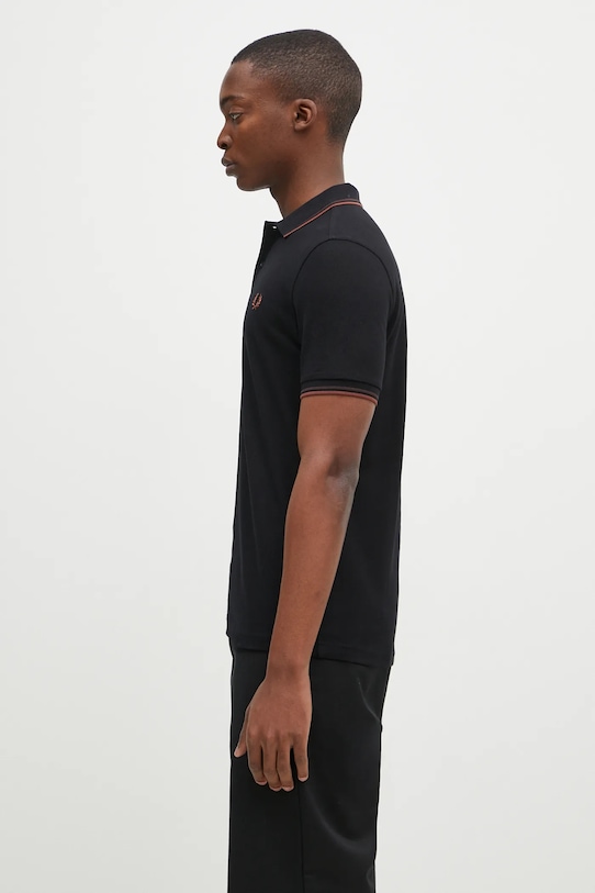 Fred Perry cotton polo shirt The Twin Tipped Shirt M3600.W68 black AW24