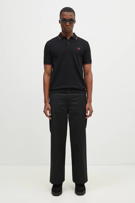 Fred Perry cotton polo shirt The Twin Tipped Shirt M3600.W68 black