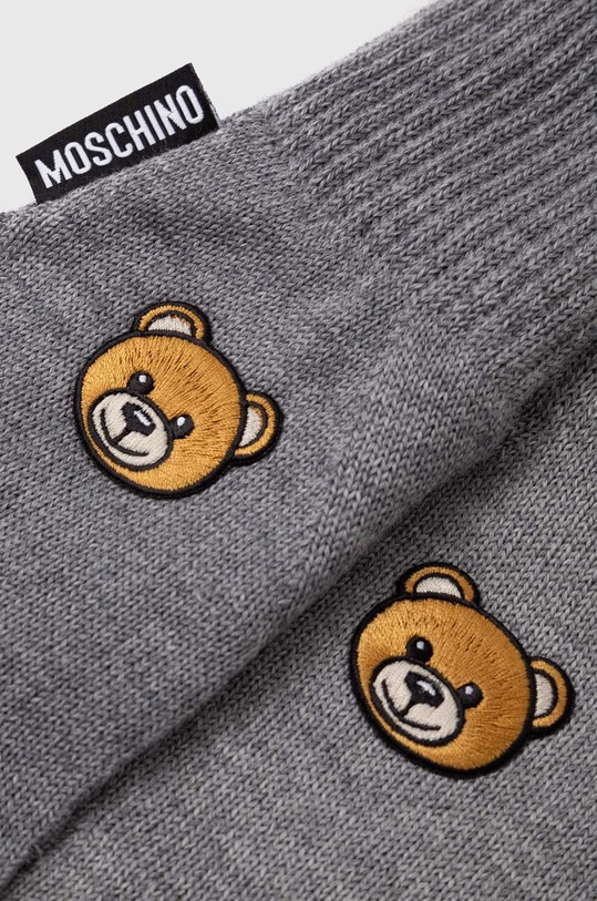 Vlněné rukavice Moschino M3141.65162 šedá AW24