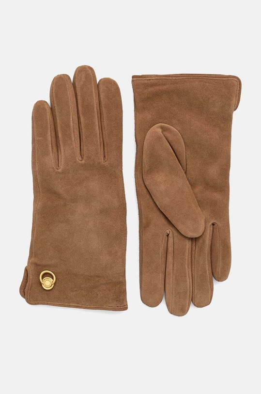 Gianni Chiarini rękawiczki zamszowe aplikacja brązowy GN.11128.CM