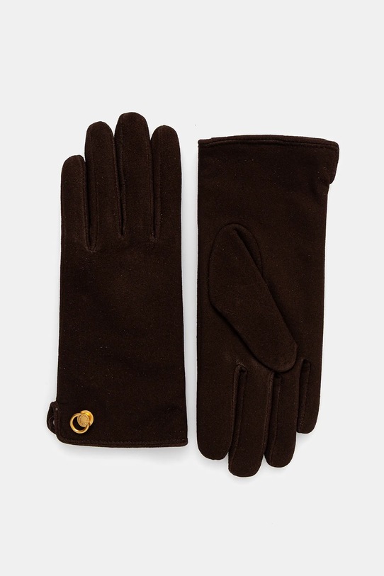 Gianni Chiarini rękawiczki zamszowe aplikacja brązowy GN.11128.CM