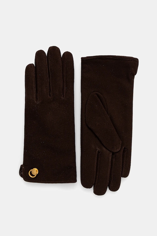Gianni Chiarini rękawiczki zamszowe aplikacja brązowy GN.11128.CM