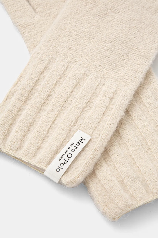 Vlnené rukavice Marc O'Polo 409606804011 béžová AW24