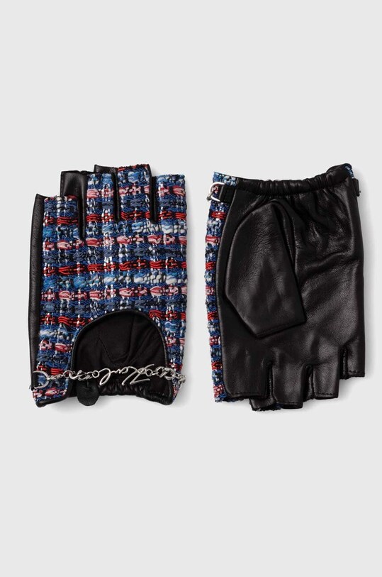 Митенки Karl Lagerfeld кожа чёрный 245W3604