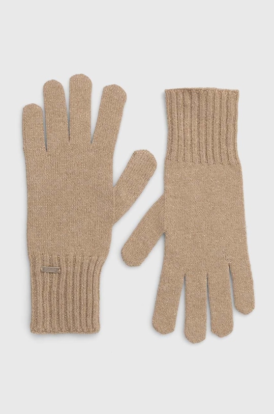 Rukavice z vlněné směsi Armani Exchange s příměsí vlny béžová 944617.4F305