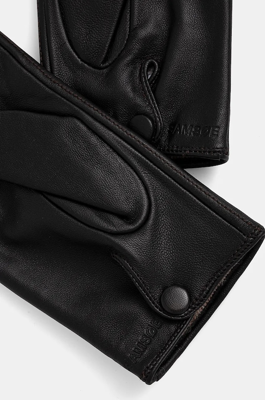 Kožené rukavice Samsoe Samsoe MORA F23300098 čierna AW24