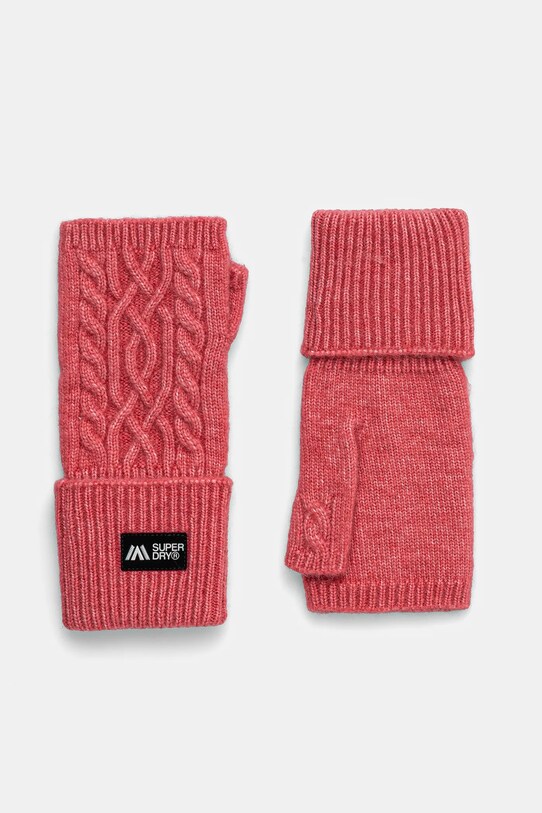Мітенки з домішкою вовни Superdry з додаванням вовни рожевий W9310075A.L6W