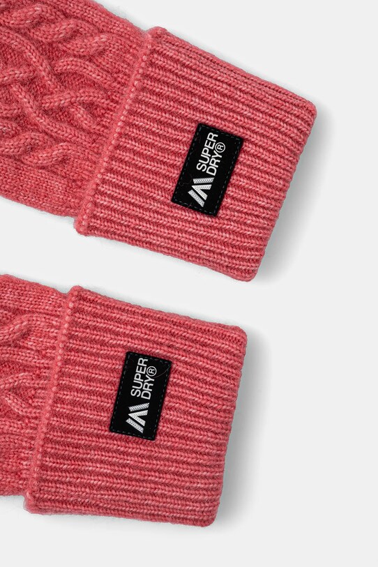 Мітенки з домішкою вовни Superdry W9310075A.L6W рожевий AW24