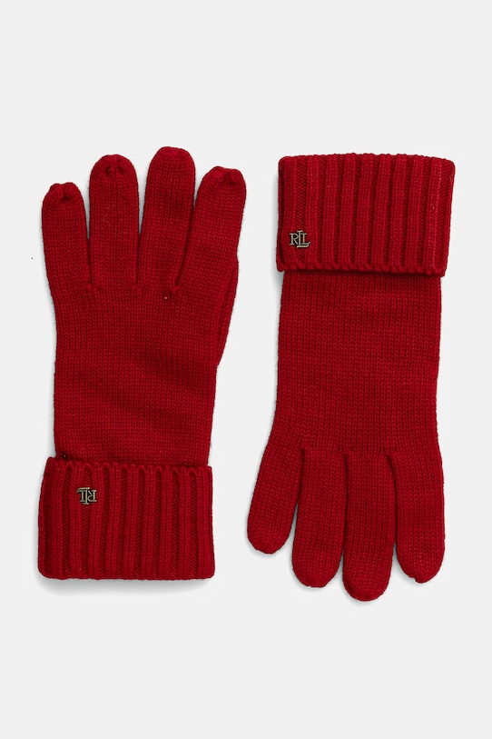 Lauren Ralph Lauren guanti con aggiunta di lana misto lana rosso 454960058