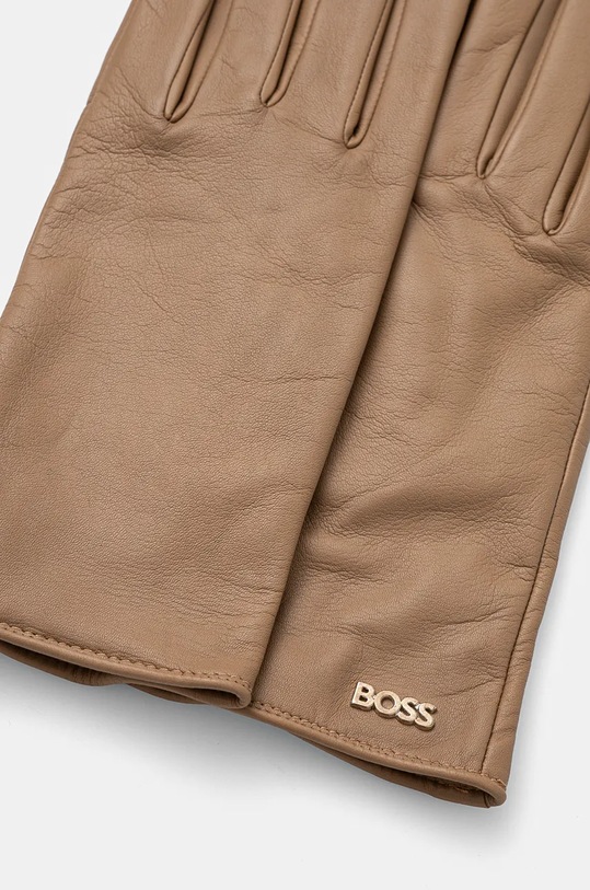 Kožené rukavice BOSS 50526613 béžová AW24