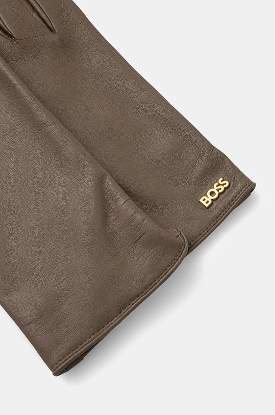 Kožne rukavice BOSS 50526613 siva AW24