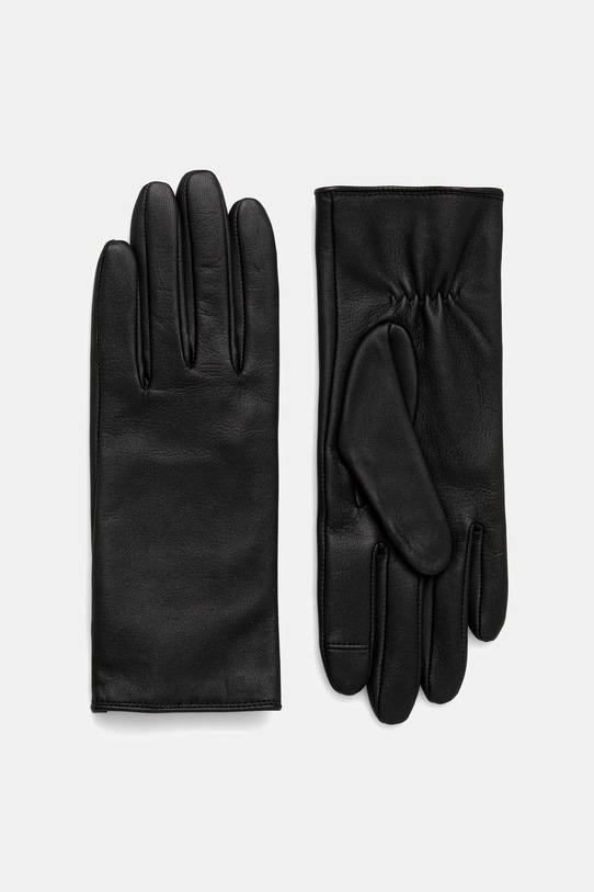 Шкіряні рукавички BOSS лицьова шкіра чорний 50526613