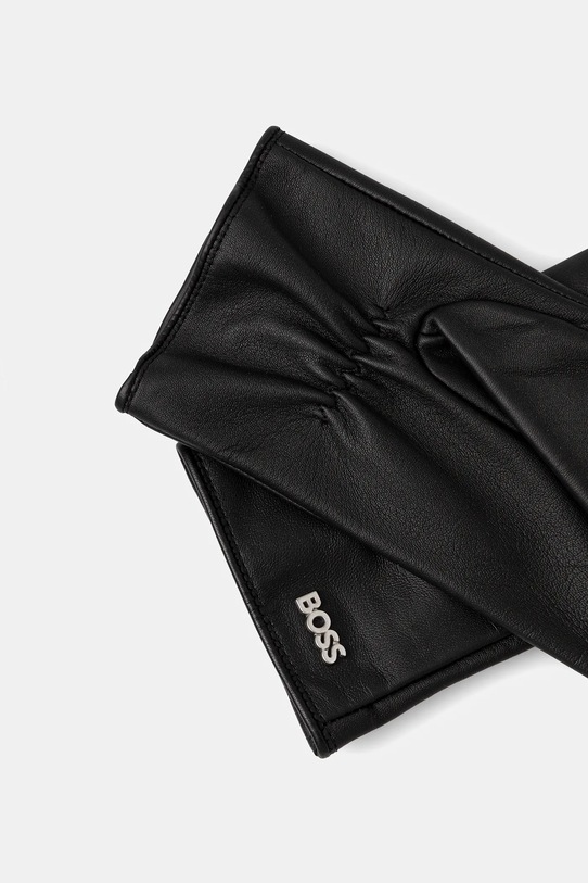 Шкіряні рукавички BOSS 50526613 чорний AW24