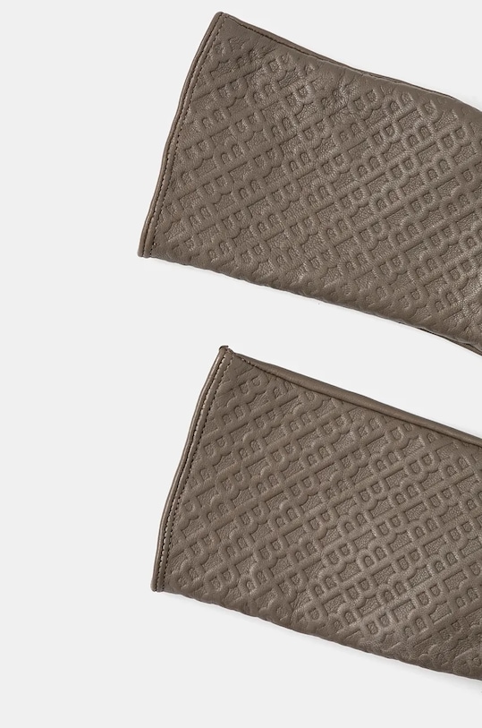 Кожаные перчатки BOSS 50526660 зелёный AW24