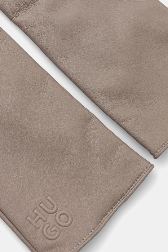 Δερμάτινα γάντια HUGO 50526921 μπεζ AW25