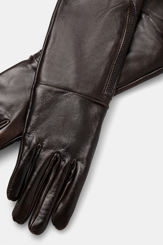 Kožené rukavice Gestuz 10909521 hnědá AW24